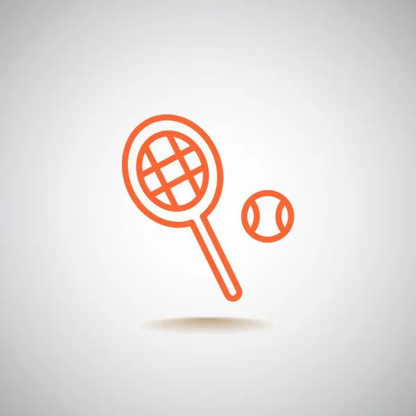 Icône balle et raquette de tennis — Image vectorielle