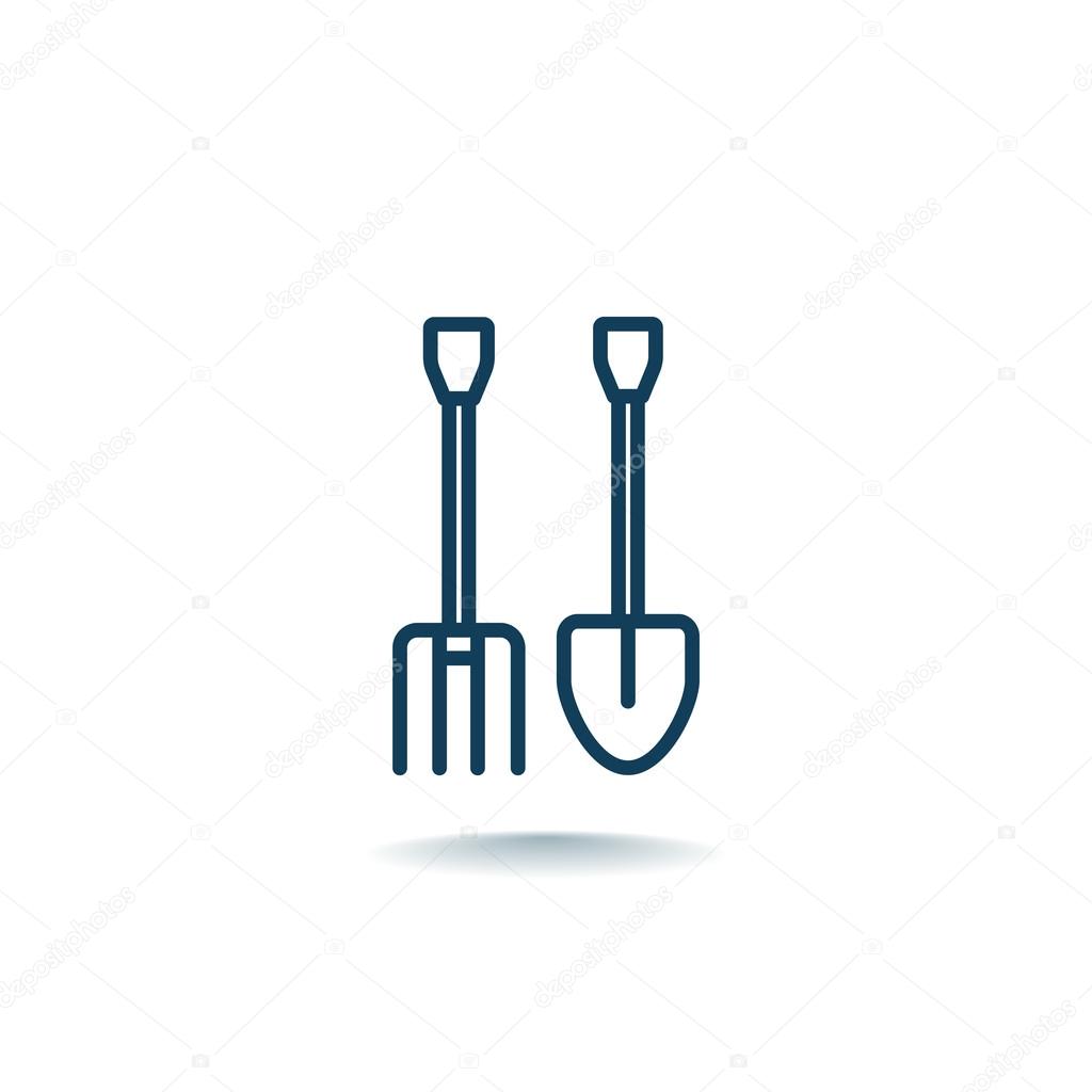 Pitchfork and shovel icon  
