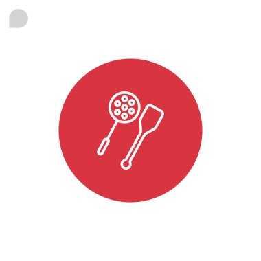 oluklu kaşık ve spatula simgesi