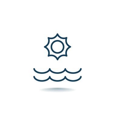 Yaz güneş ve deniz simgesi