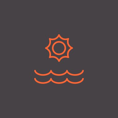 Yaz güneş ve deniz simgesi