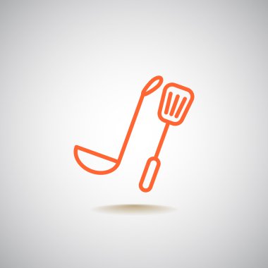 Mutfak kepçe ve spatula simgesi