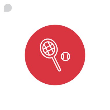 Tenis top ve raket simgesi  