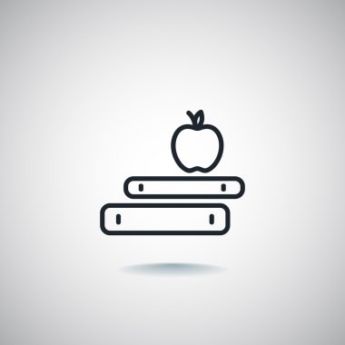 kitap ve elma simgesi