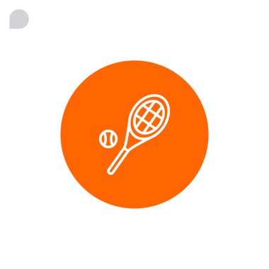 Tenis top ve raket simgesi  