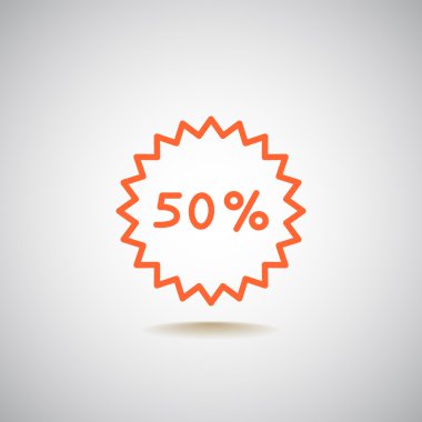 yüzde 50 indirim rozet simge