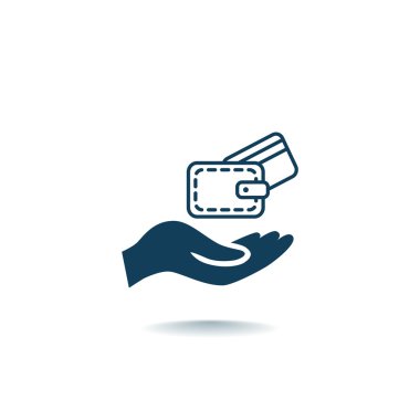 M-cüzdan ve el simgesi