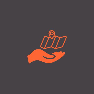 konumu, el ile harita simgesi