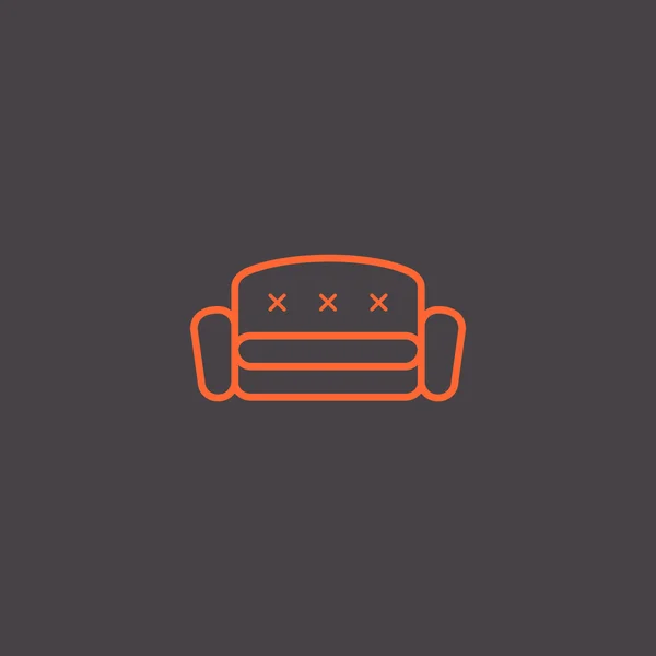 Bank, sofa pictogram — Stockvector