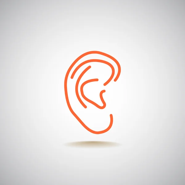 人間の耳のアイコン — ストックベクタ