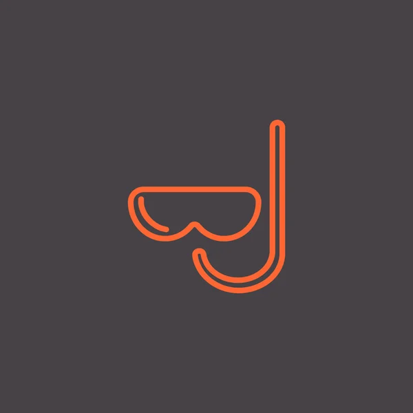 Plongée tuba et masque icône — Image vectorielle