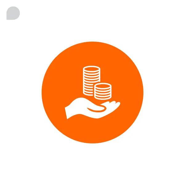 Icône argent à la main — Image vectorielle