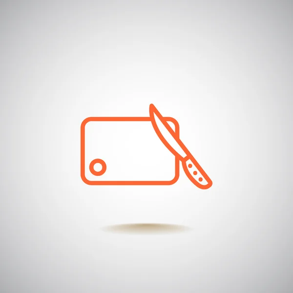 Tablero y cuchillo icono — Vector de stock