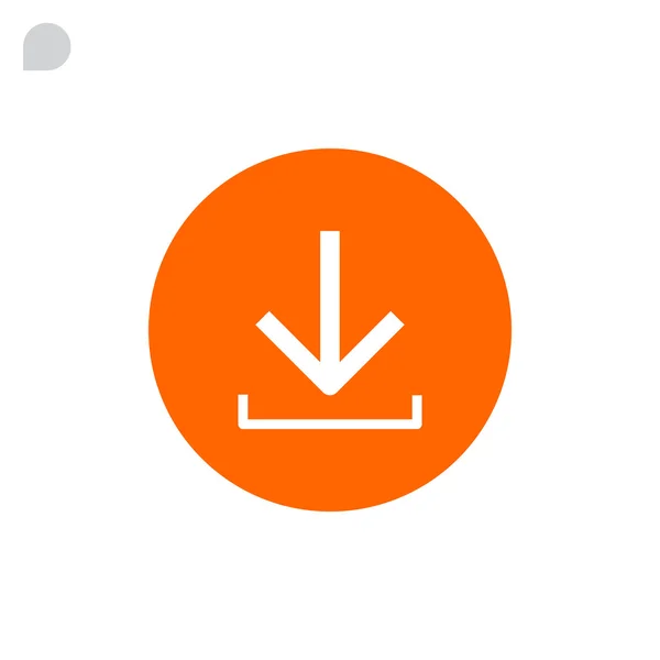 Загрузить, значок со стрелкой вниз — стоковый вектор