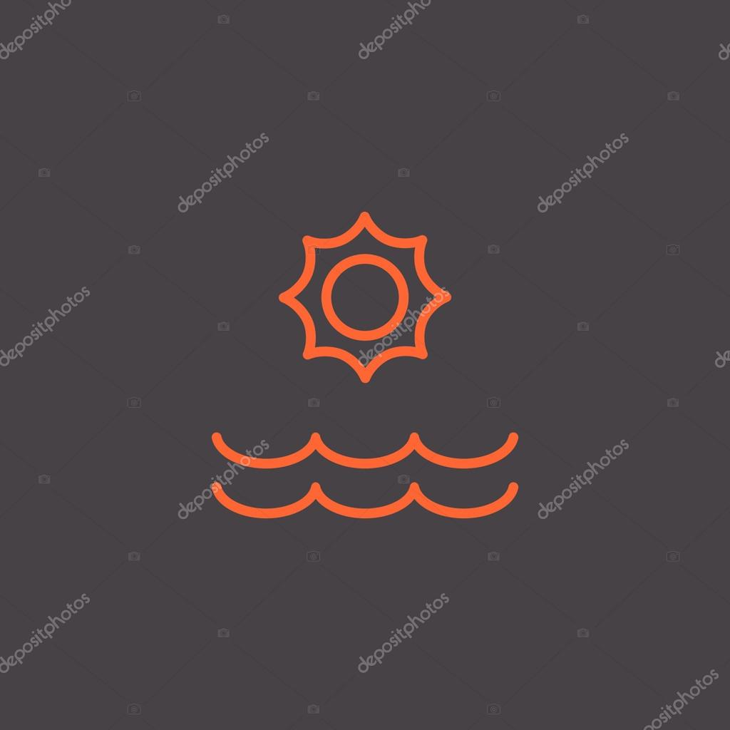 Summer Sun And Sea icon. vector illustration