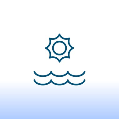 Yaz güneş ve deniz simgesi