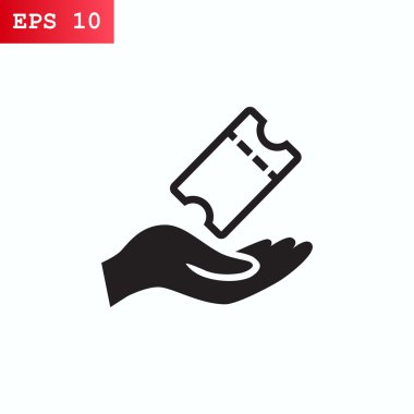 El ele tutuşan bilet simgesi