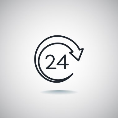 24 saat servis simgesi