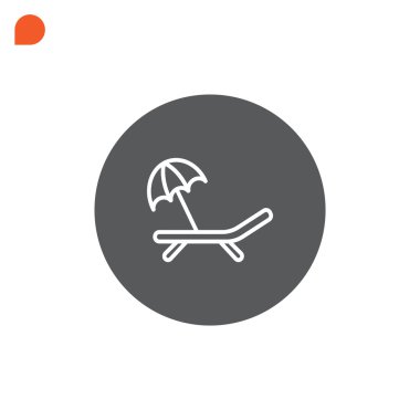 plaj sandalye ve şemsiye simgesi