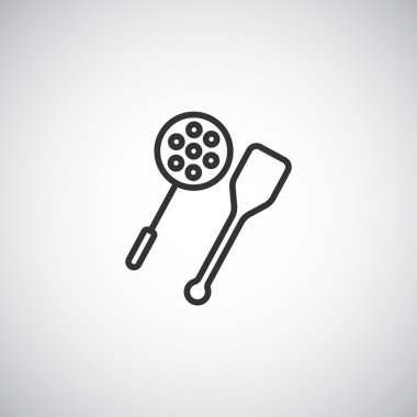 oluklu kaşık ve spatula simgesi