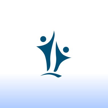 Yukarı simgesi ulaşan iki insan siluetleri