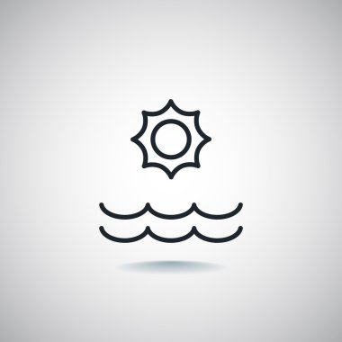 Yaz güneş ve deniz simgesi