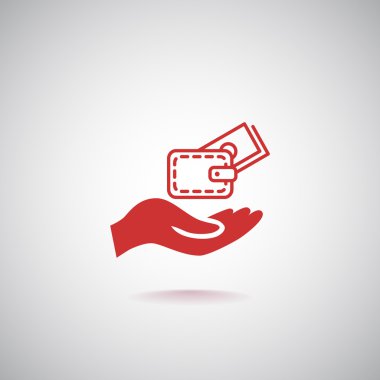 M-cüzdan ve el simgesi