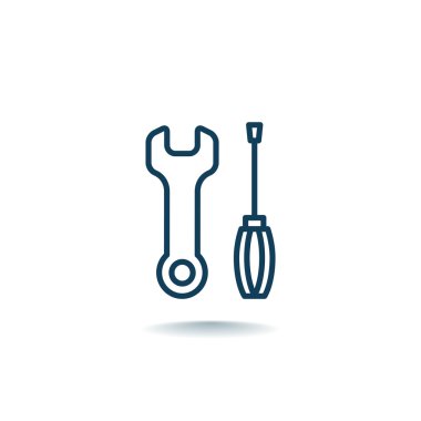 İngiliz anahtarı ve tornavida simgesi