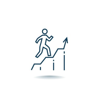 işadamı ve büyüyen grafik simgesi