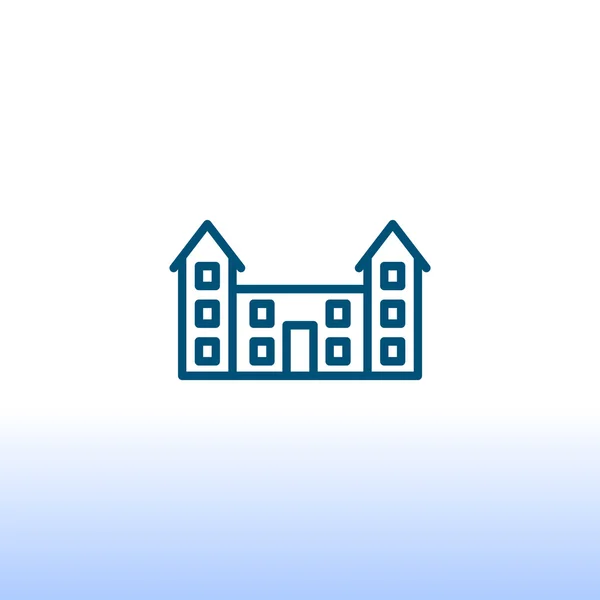 Edifício educacional, ícone da escola —  Vetores de Stock