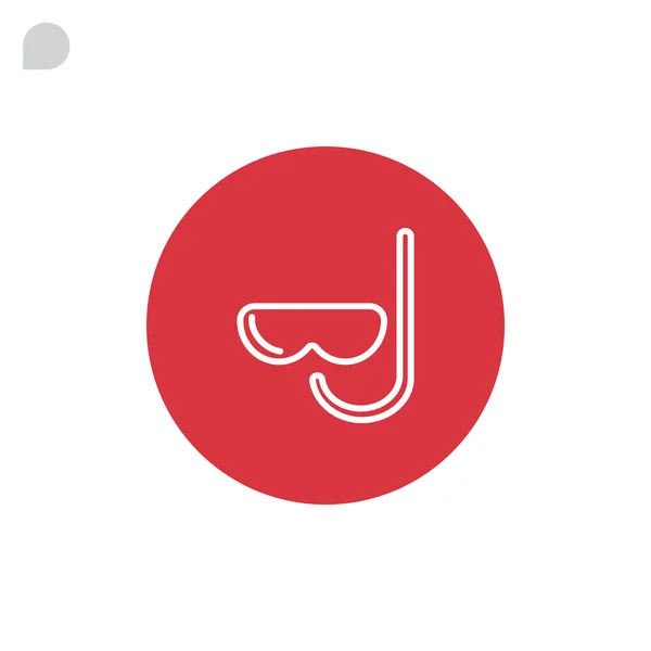 Duiker-pictogram voor snorkel- en masker — Stockvector