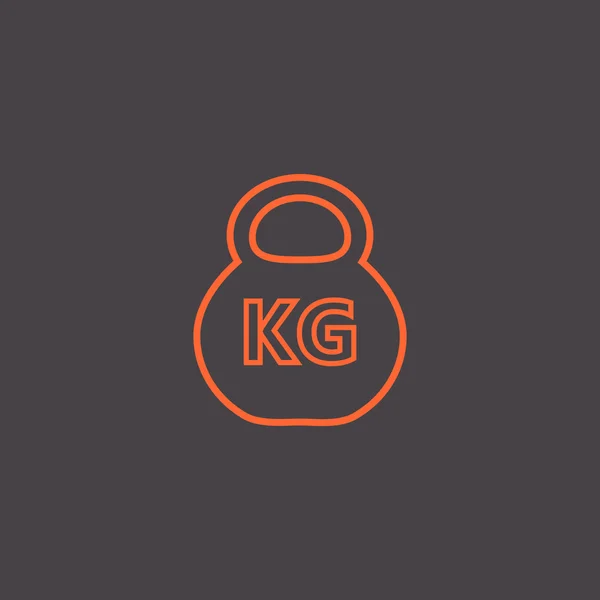 Peso, icono de Kettlebell — Vector de stock