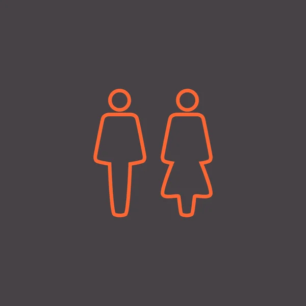 WC, Icône masculine et féminine — Image vectorielle
