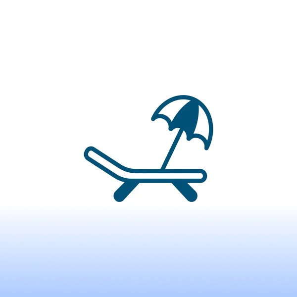 Silla de playa y paraguas icono — Vector de stock