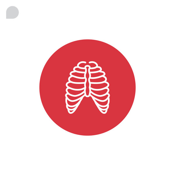 Human thorax skeleton icon 