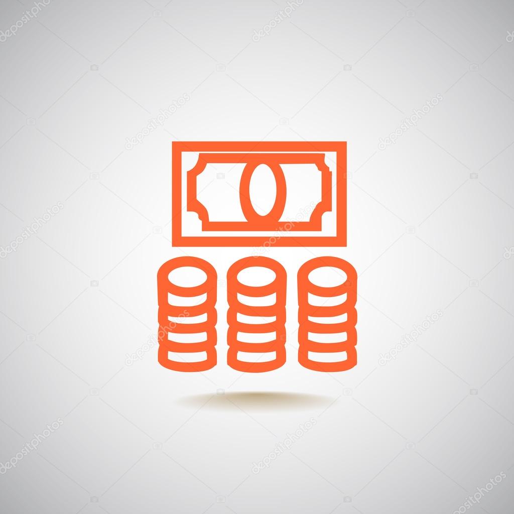 money coins and bill icon