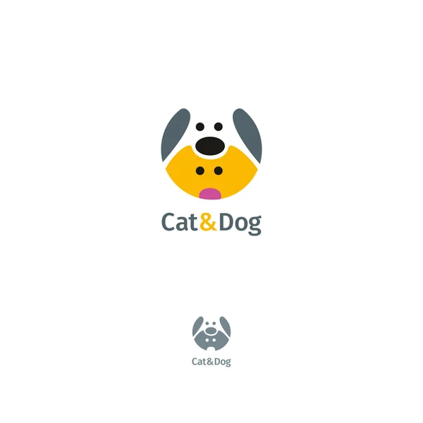 Kedi ve köpek vektör logo şablonu — Stok Vektör