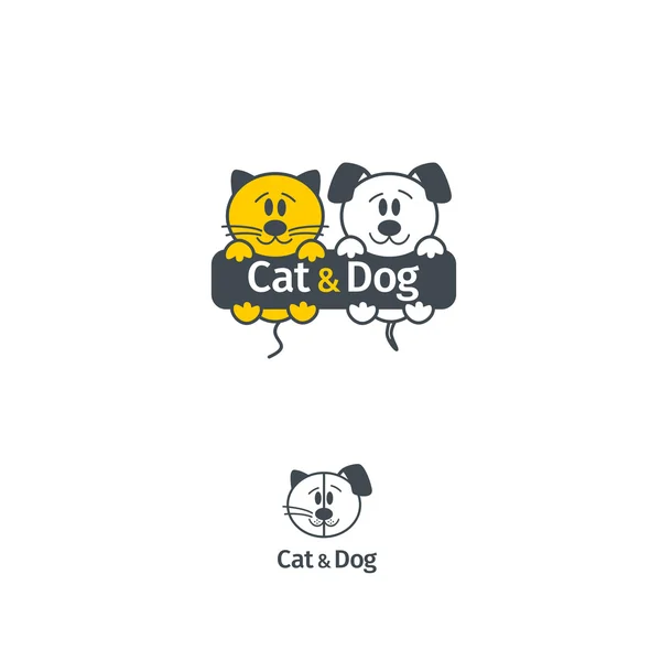 Γάτας και σκύλου πρότυπο λογότυπο του φορέα — Διανυσματικό Αρχείο