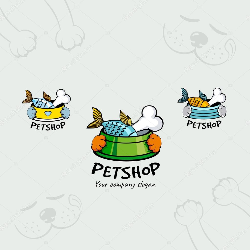 Pet shop logotype. Three choices. EPS10.