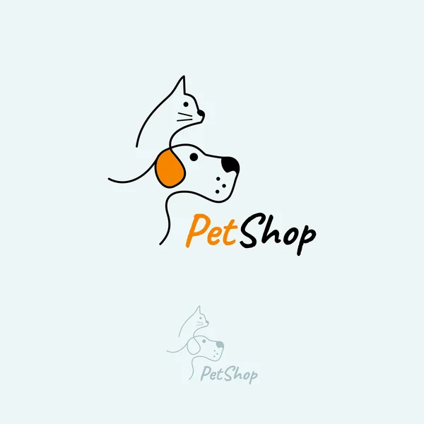 Cat and dog vector logo template. — Stock Vector