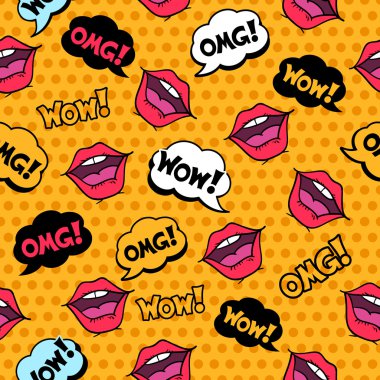 Vay canına! Pop art comic stilinde konuşma balonları ile Seamless Modeli