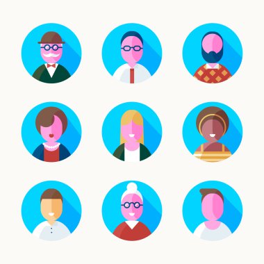 İnsanlar karakter avatarları