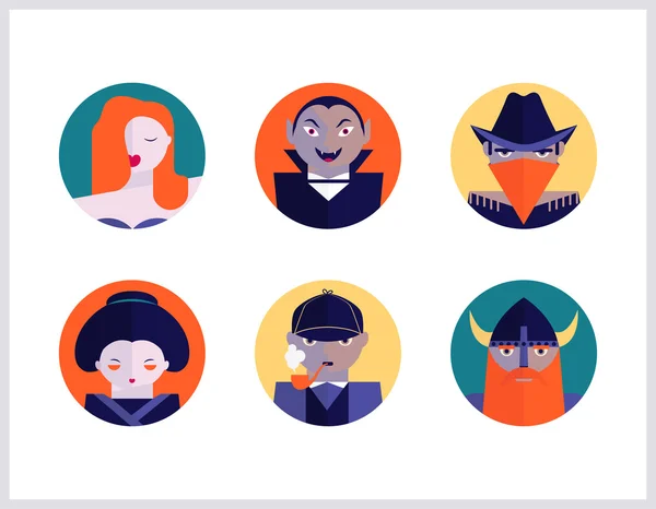 Personajes icono conjunto —  Fotos de Stock