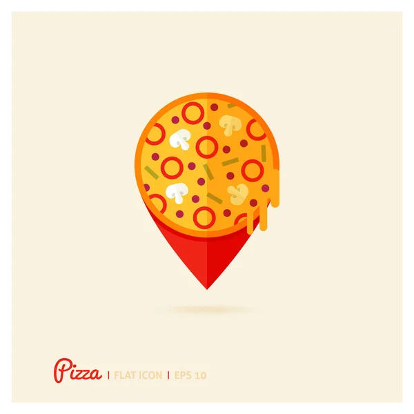 Marcador de mapa de pizza — Foto de Stock