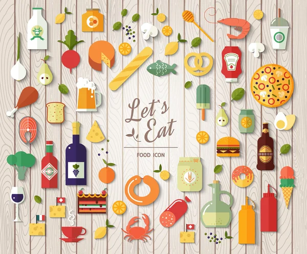 음식 아이콘 설정 — 스톡 사진