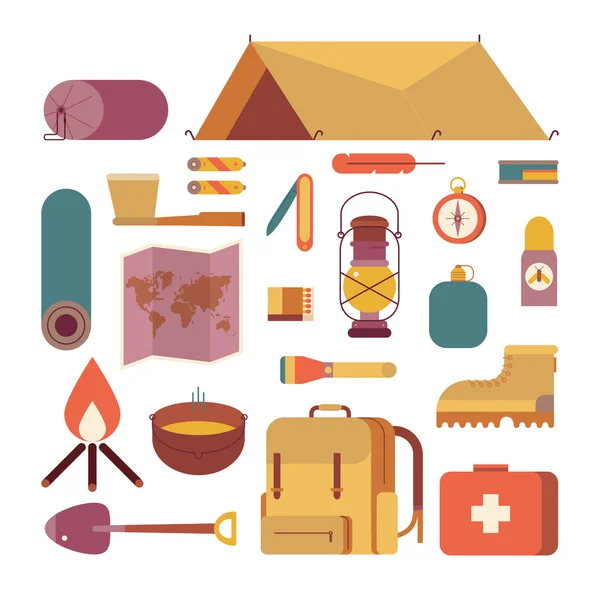 Camping set icon — Stock Image Camping set icon Stock Image