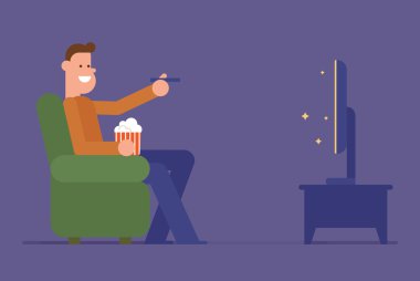 Televizyon izleyen adam.