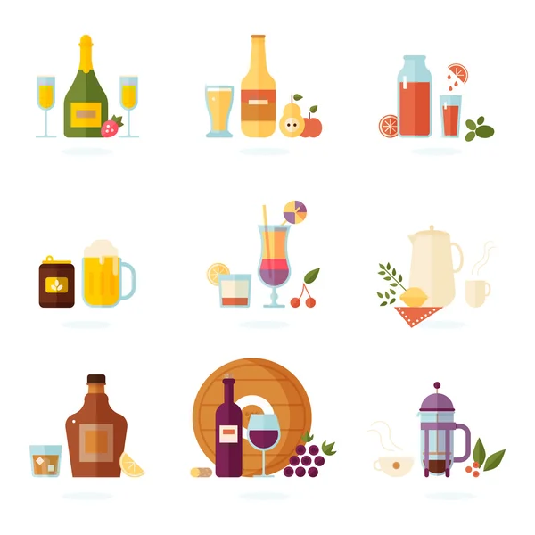 Πίνει αλκοολούχα σετ — Διανυσματικό Αρχείο