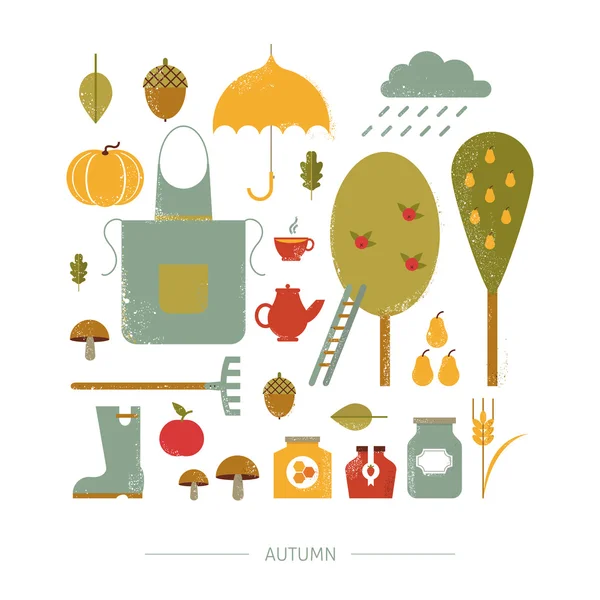 Färgglada ikon hösten — Stock vektor