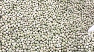 Soluk yeşil bezelyelerin makro videosu. Soluk yeşil bezelyelerin videosunu kapat.